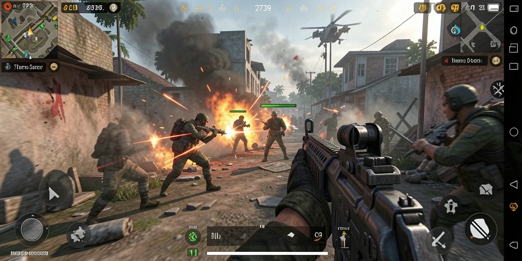 Screenshot gameplay <strong>2739</strong> menampilkan aksi pertempuran yang dramatis.