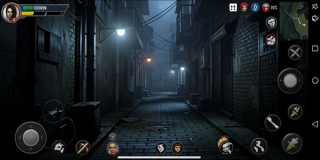 Tampilan gameplay BOS898 dengan suasana horor yang mencekam.