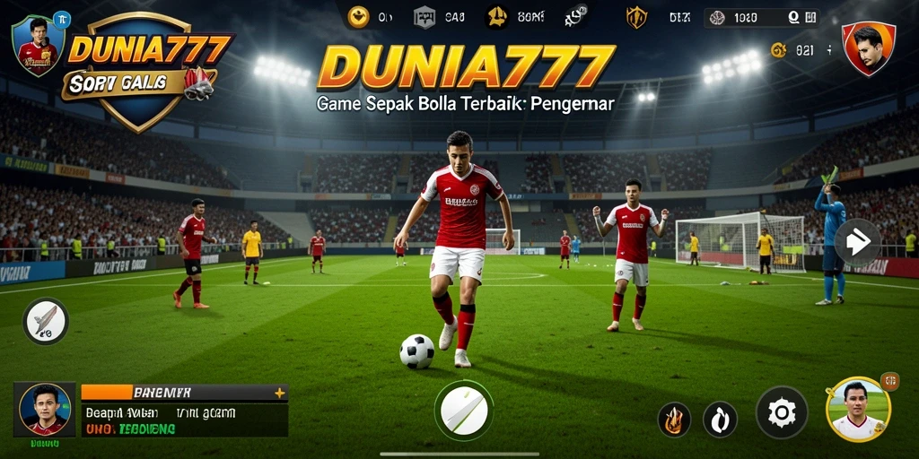 Screenshot gameplay DUNIA777 yang menampilkan pertandingan sepak bola yang seru.