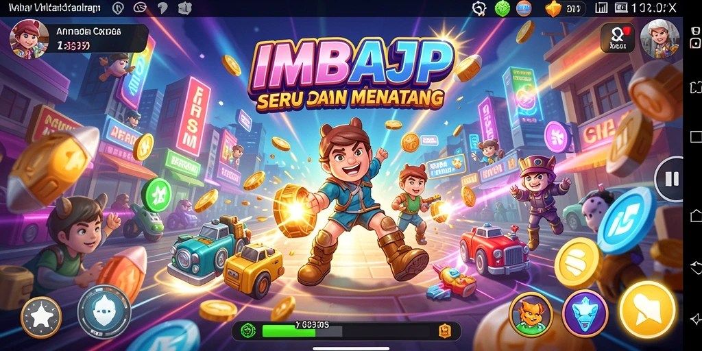 Tampilan gameplay seru IMBAJP dalam aksi arcade yang menantang.