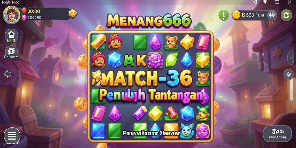 Tampilan gameplay MENANG666 dengan kombinasi permata cerah.