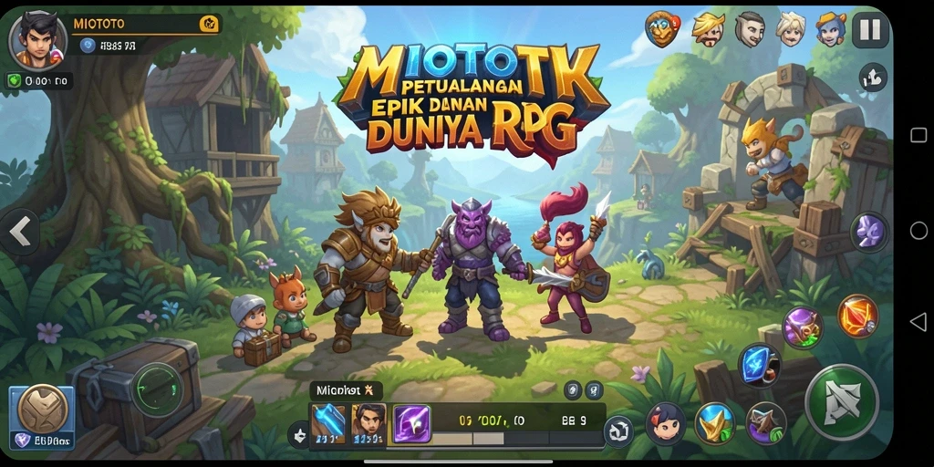 Screenshot gameplay MIOTOTO menampilkan aksi RPG yang mendebarkan.