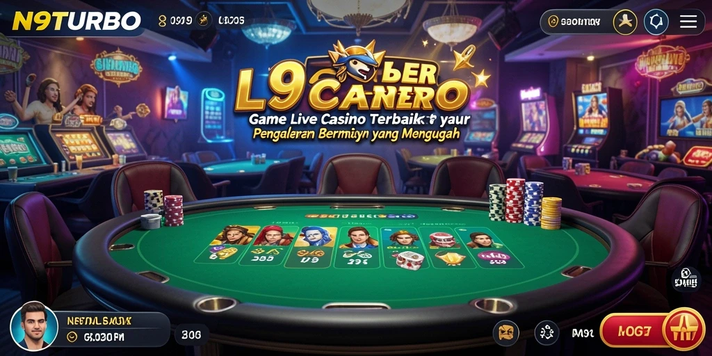 Tampilan gameplay N9TURBO yang menarik dan interaktif di Live Casino.