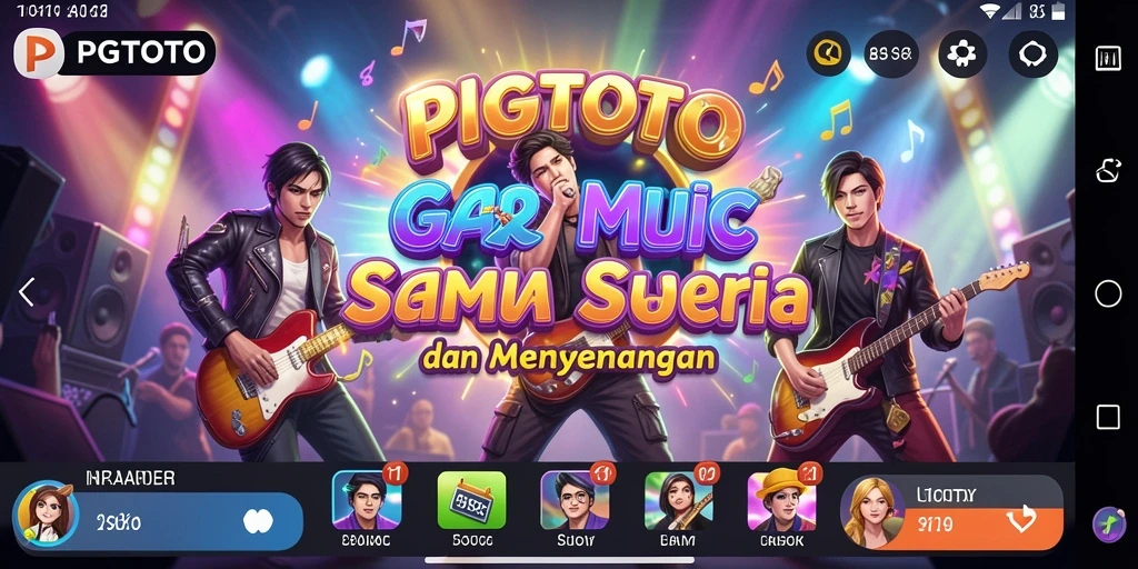 Tangkapan layar gameplay PGTOTO menampilkan aksi seru dalam bermain musik.