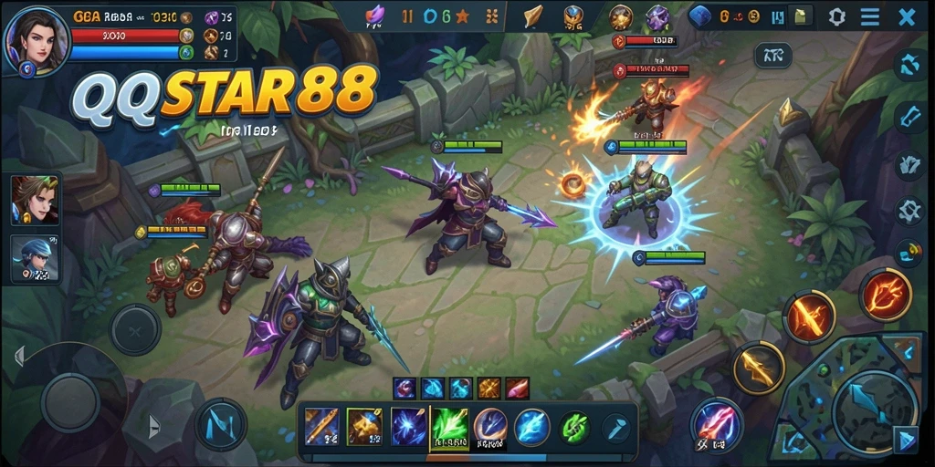 Tangkapan layar dari gameplay seru QQSTAR88 saat pertempuran tim.