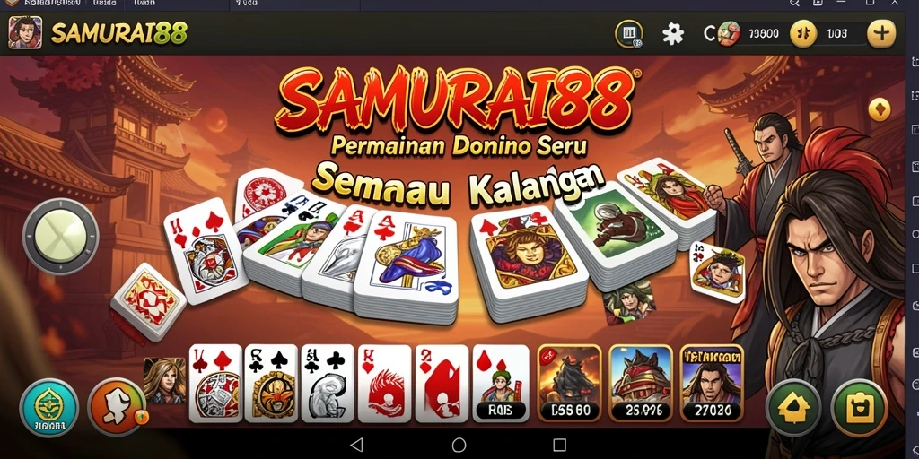 Screenshot utama SAMURAI88 menunjukkan gameplay Domino yang mendebarkan.