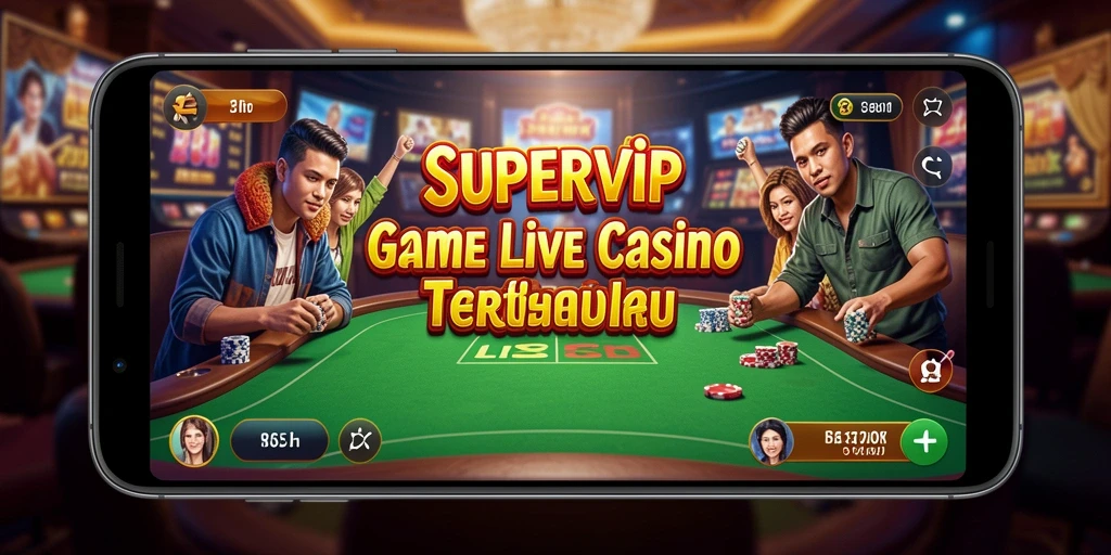 Screenshot gameplay Live Casino SUPERVIP dengan dealer profesional.