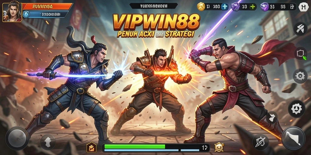 Screenshot dari gameplay <strong>VIPWIN88</strong> menampilkan pertarungan yang seru dan dinamis.