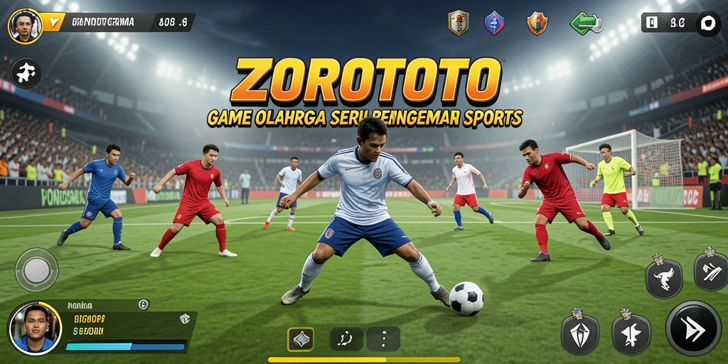 Tangkapan layar gameplay seru dari ZOROTOTO yang menunjukkan aksi olahraga.